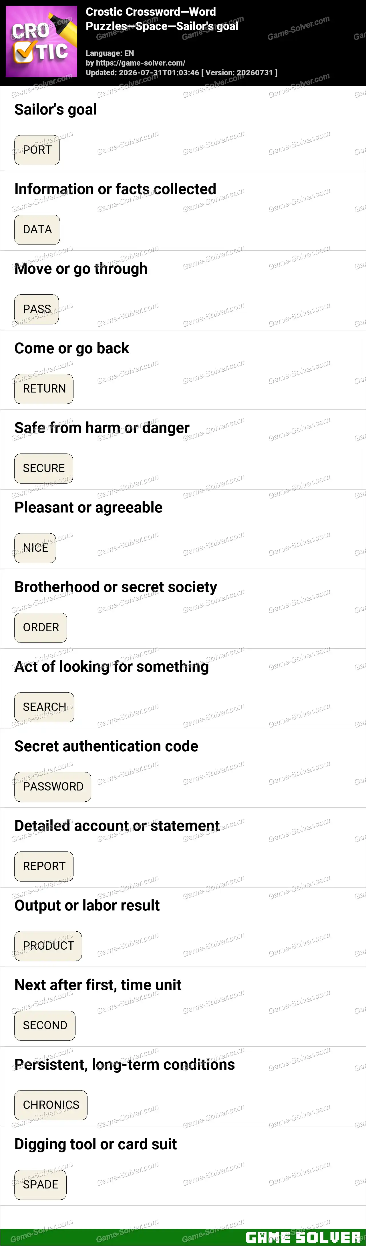 Crostic Crossword-Word Puzzles-Space-Sailor’s goal